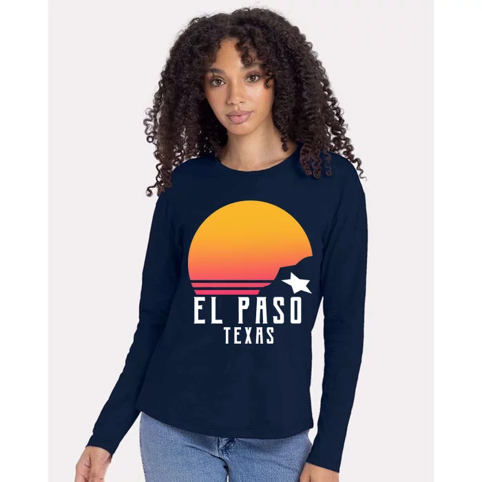 Retro El Paso Texas Sunset Womens Cotton Relaxed Long Sleeve T-Shirt