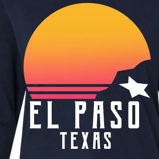 Retro El Paso Texas Sunset Womens Cotton Relaxed Long Sleeve T-Shirt