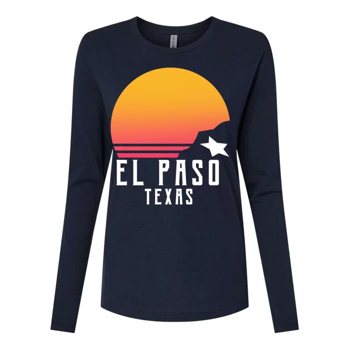 Retro El Paso Texas Sunset Womens Cotton Relaxed Long Sleeve T-Shirt