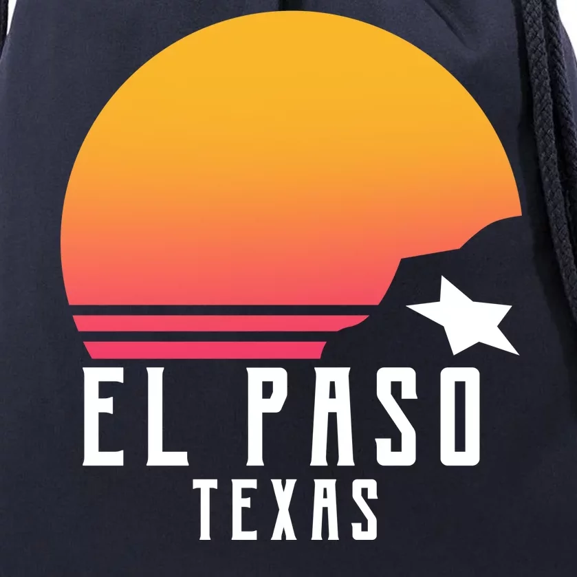 Retro El Paso Texas Sunset Drawstring Bag