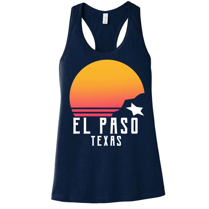 Retro El Paso Texas Sunset Women's Racerback Tank