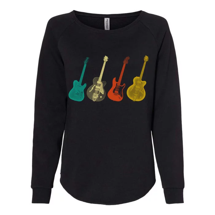 Retro Electric Guitar Womens California Wash Sweatshirt