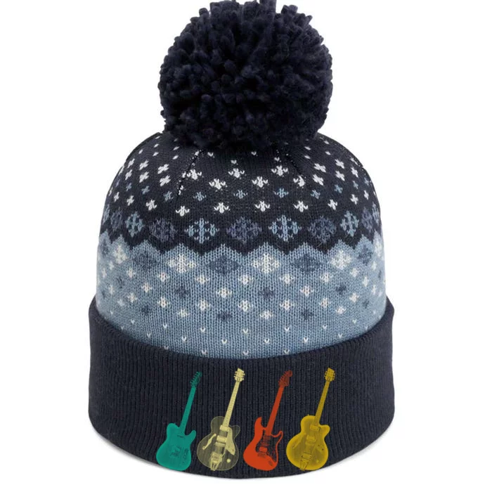 Retro Electric Guitar The Baniff Cuffed Pom Beanie