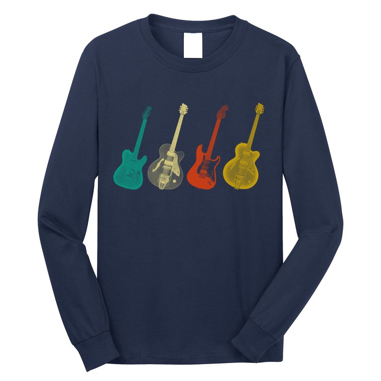 Retro Electric Guitar Long Sleeve Shirt