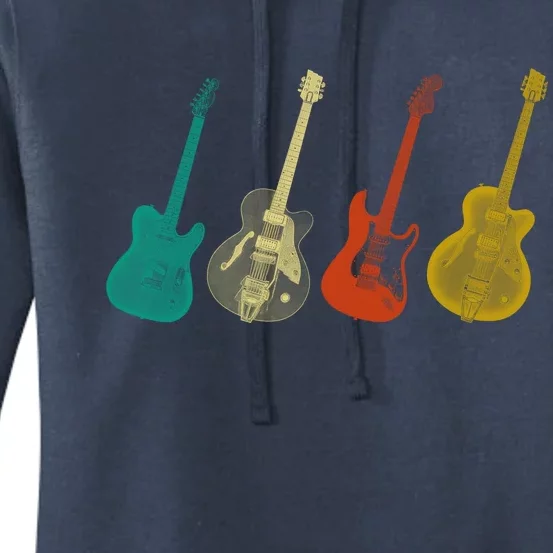 Retro Electric Guitar Women's Pullover Hoodie