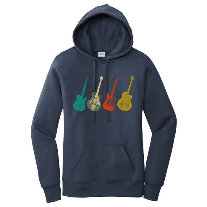 Retro Electric Guitar Women's Pullover Hoodie