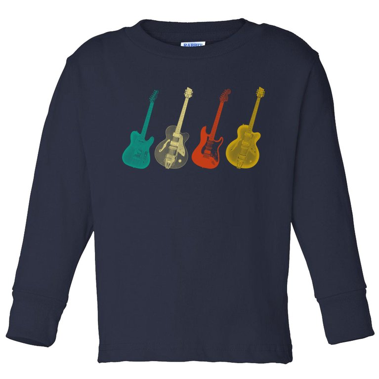 Retro Electric Guitar Toddler Long Sleeve Shirt