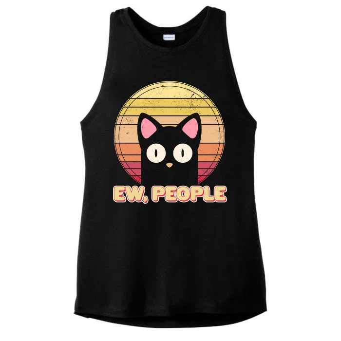 Retro Ew People Funny Cat Ladies Tri-Blend Wicking Tank