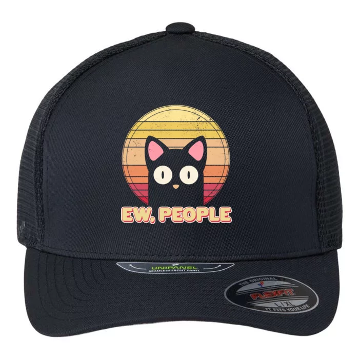 Retro Ew People Funny Cat Flexfit Unipanel Trucker Cap