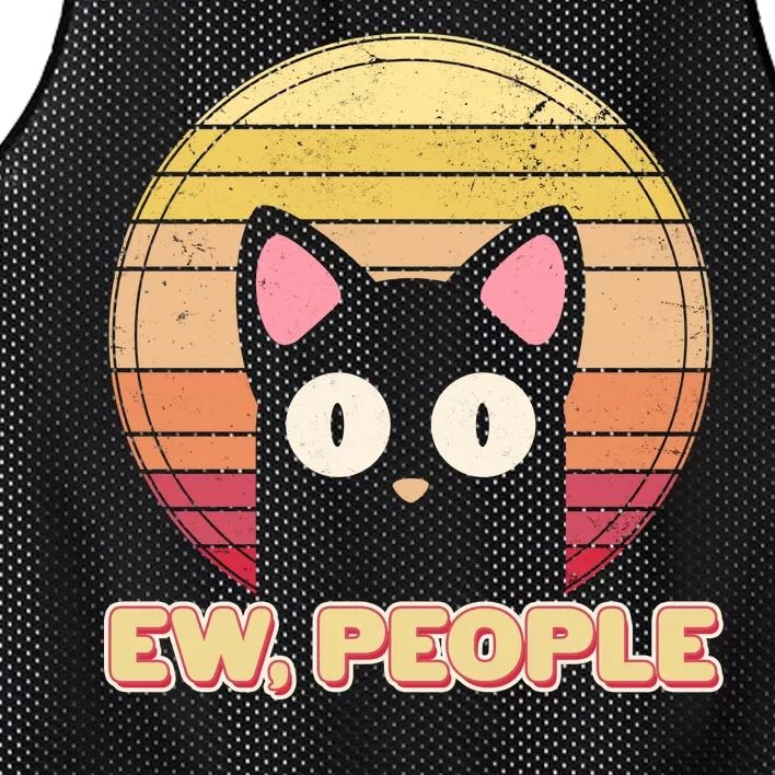 Retro Ew People Funny Cat Mesh Reversible Basketball Jersey Tank