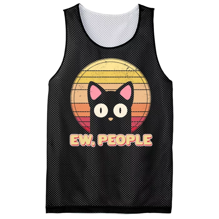 Retro Ew People Funny Cat Mesh Reversible Basketball Jersey Tank