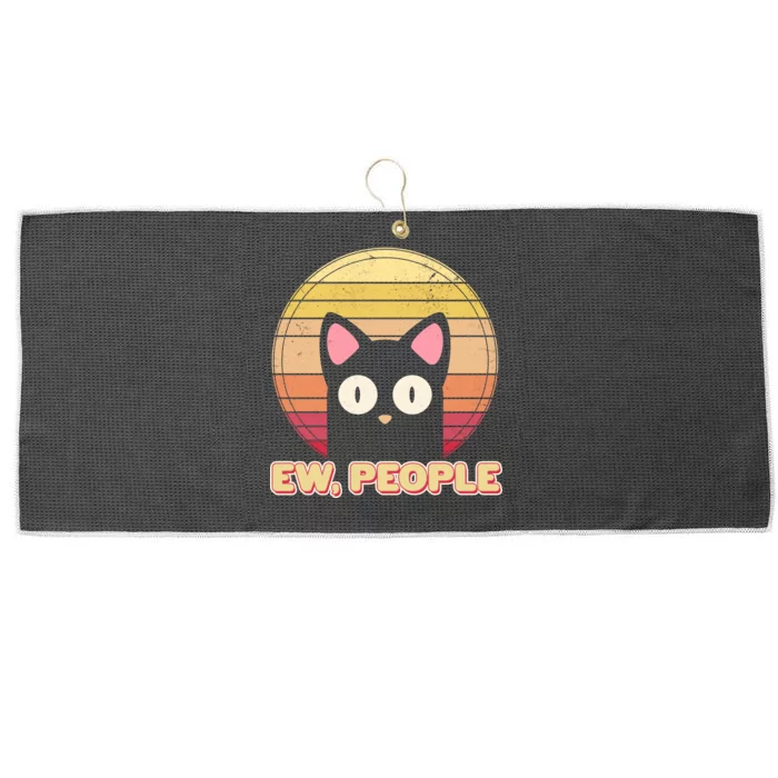 Retro Ew People Funny Cat Large Microfiber Waffle Golf Towel