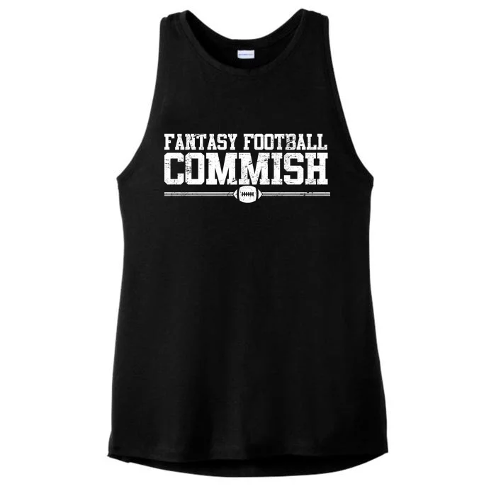 Retro Fantasy Football Commish Funny Sports Ladies Tri-Blend Wicking Tank