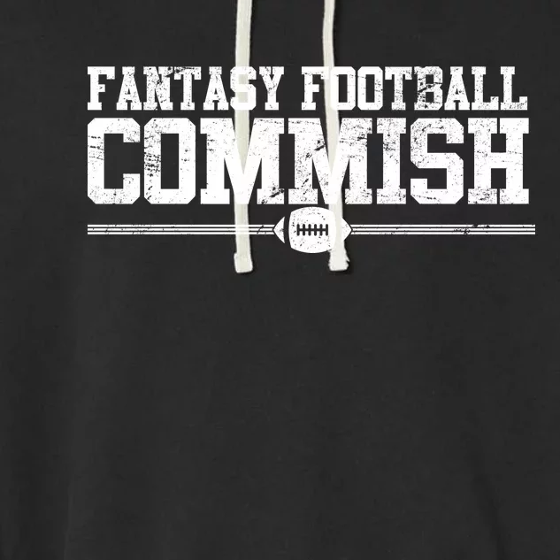 Retro Fantasy Football Commish Funny Sports Garment-Dyed Fleece Hoodie