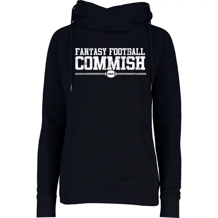 Retro Fantasy Football Commish Funny Sports Womens Funnel Neck Pullover Hood