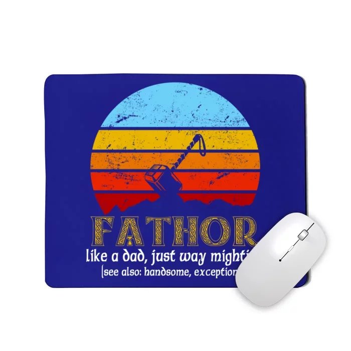 Retro Fathor Like Dad Just Way Mightier Mousepad