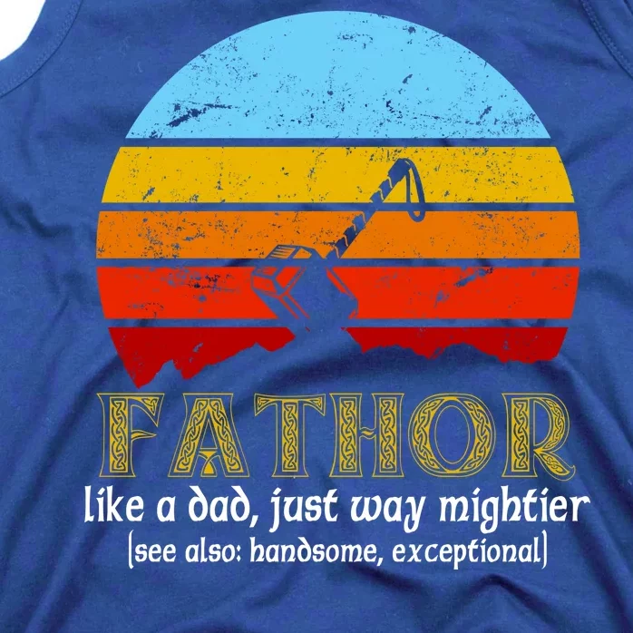 Retro Fathor Like Dad Just Way Mightier Tank Top