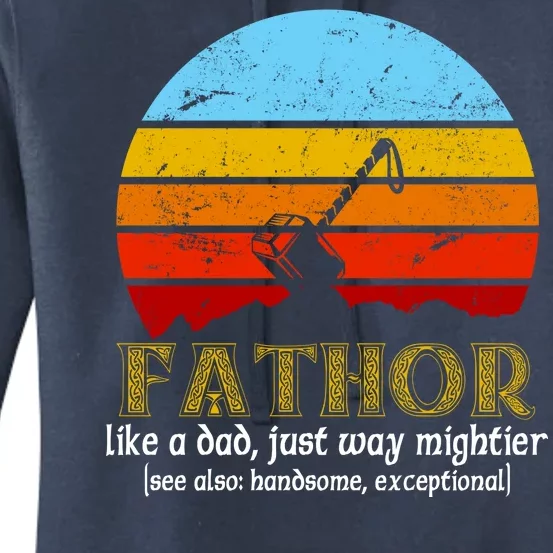 Retro Fathor Like Dad Just Way Mightier Women's Pullover Hoodie