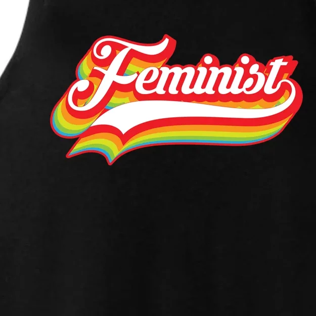 Retro Feminist Logo Ladies Tri-Blend Wicking Tank