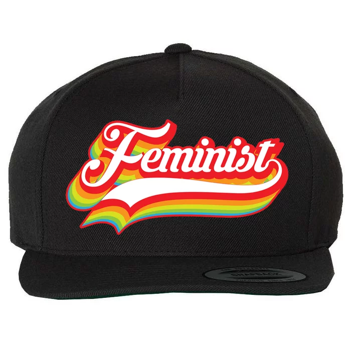 Retro Feminist Logo Wool Snapback Cap