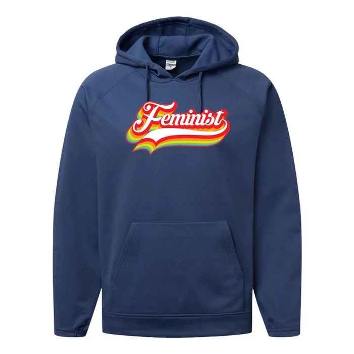 Retro Feminist Logo Performance Fleece Hoodie