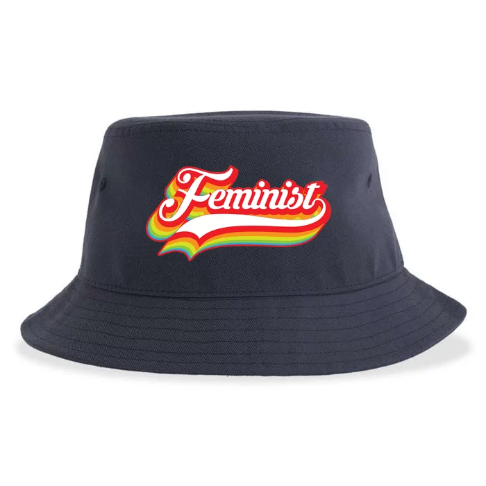 Retro Feminist Logo Sustainable Bucket Hat