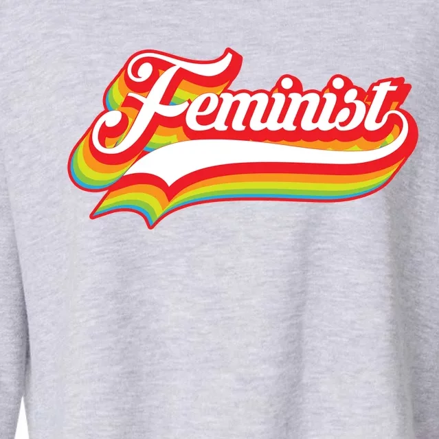 Retro Feminist Logo Cropped Pullover Crew