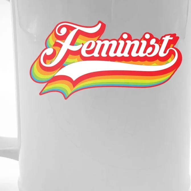 Retro Feminist Logo Front & Back Beer Stein