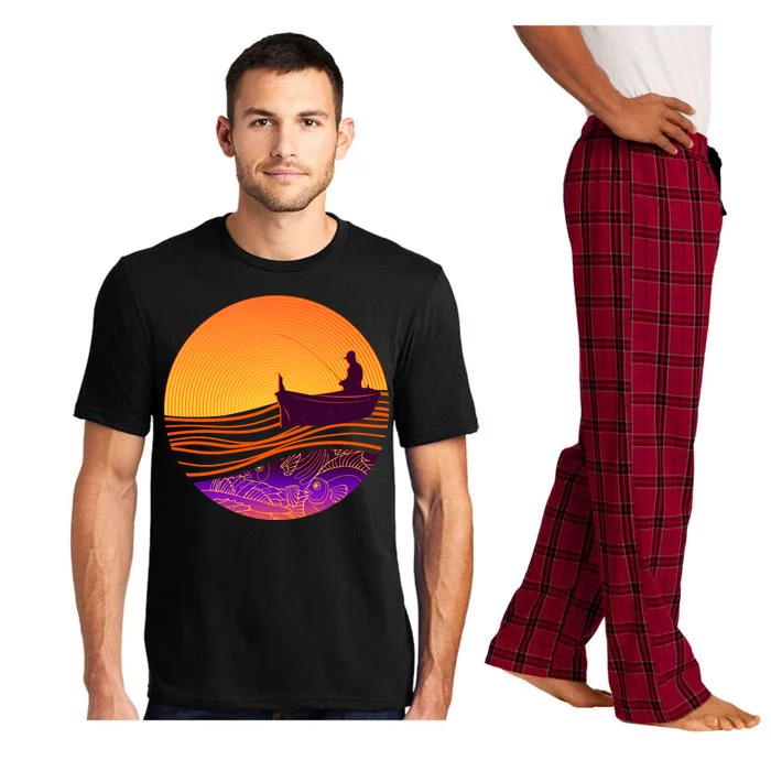 Retro Fisherman Boat Emblem Pajama Set