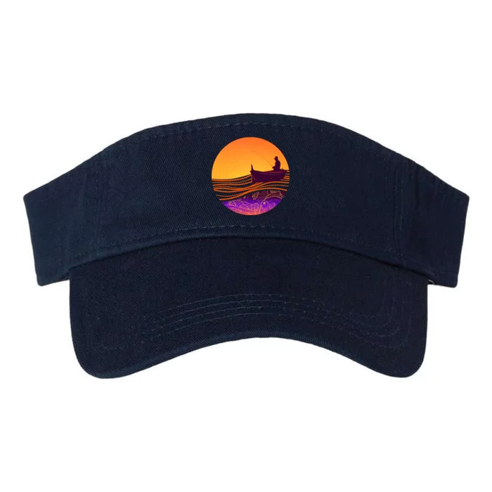 Retro Fisherman Boat Emblem Valucap Bio-Washed Visor