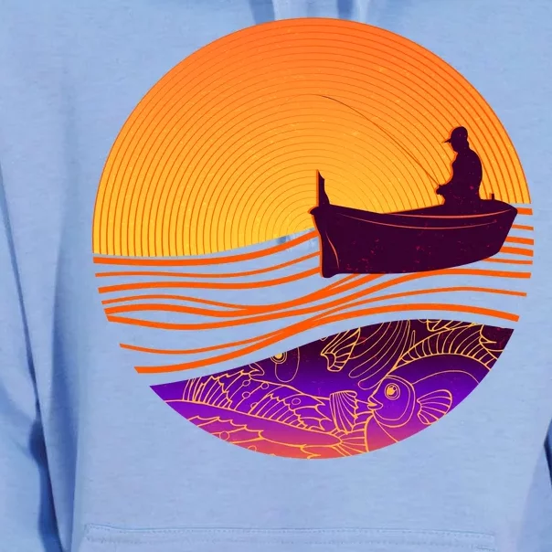 Retro Fisherman Boat Emblem Unisex Surf Hoodie