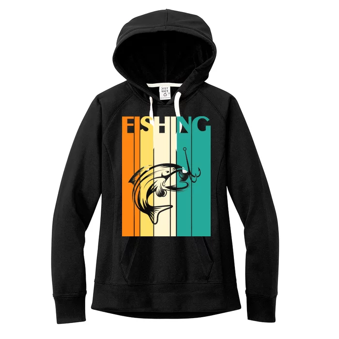 Retro Fishing Fish Hook Women's Fleece Hoodie