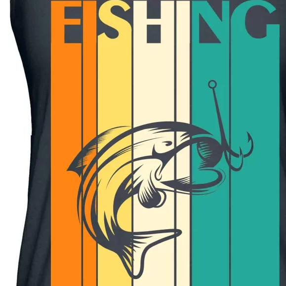 Retro Fishing Fish Hook Ladies Essential Flowy Tank