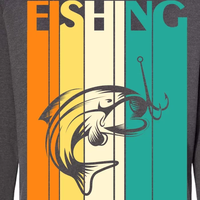 Retro Fishing Fish Hook Womens California Wash Sweatshirt