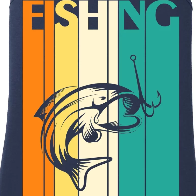 Retro Fishing Fish Hook Ladies Essential Tank