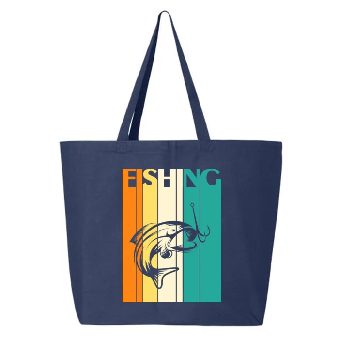 Retro Fishing Fish Hook 25L Jumbo Tote