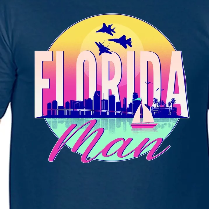 Retro Florida Man Miama Skyline with Fighter Jets Comfort Colors T-Shirt