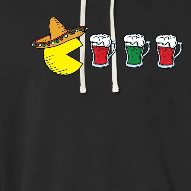 Retro Funny Cinco De Mayo Gamer Mexican Beer Garment-Dyed Fleece Hoodie