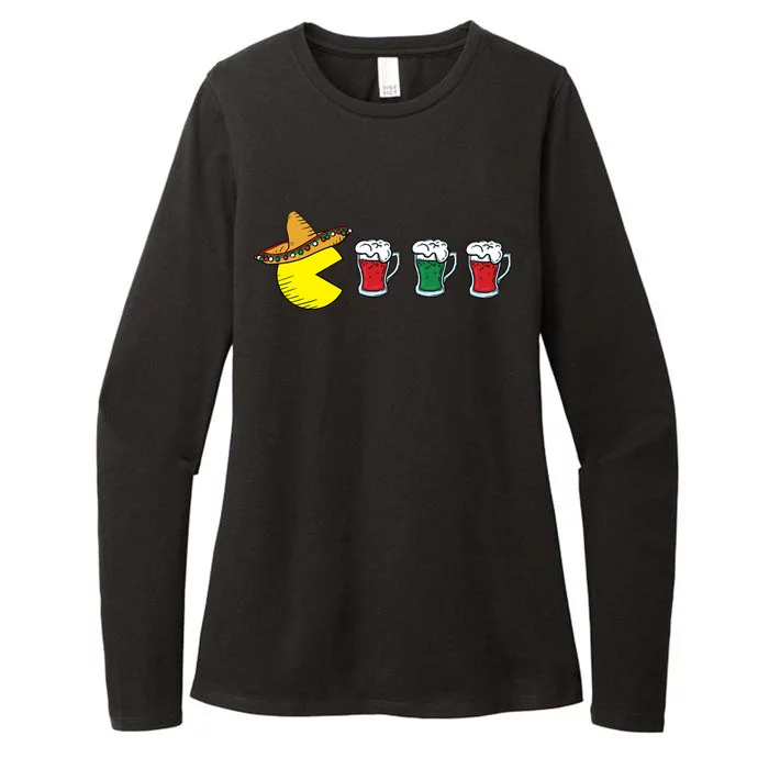 Retro Funny Cinco De Mayo Gamer Mexican Beer Womens CVC Long Sleeve Shirt