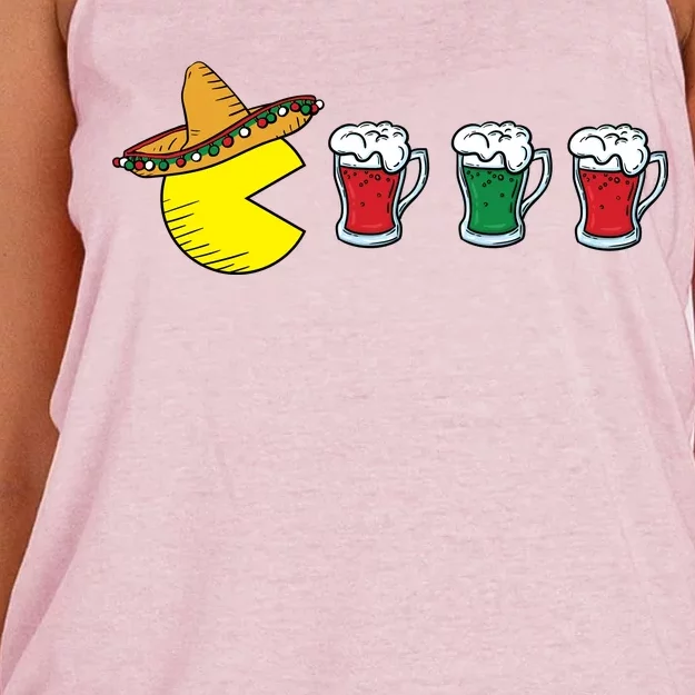 Retro Funny Cinco De Mayo Gamer Mexican Beer Women's Knotted Racerback Tank