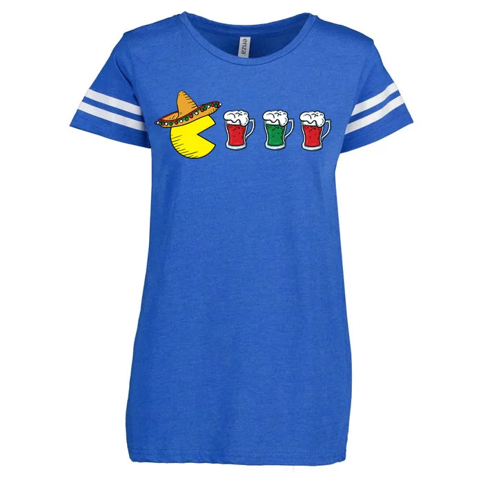 Retro Funny Cinco De Mayo Gamer Mexican Beer Enza Ladies Jersey Football T-Shirt