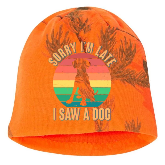 Retro Funny Sorry I'm Late I Saw A Dog Kati - Camo Knit Beanie