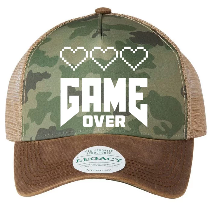 Retro Game Over Out Of Hearts Legacy Tie Dye Trucker Hat