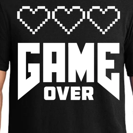 Retro Game Over Out Of Hearts Pajama Set