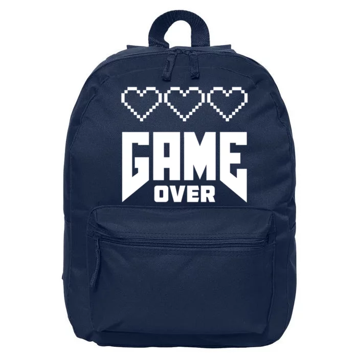 Retro Game Over Out Of Hearts 16 in Basic Backpack