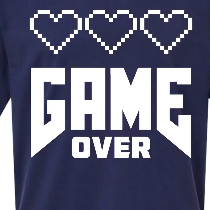 Retro Game Over Out Of Hearts Sueded Cloud Jersey T-Shirt