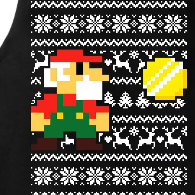 Retro Gamer Gaming Ugly Christmas Ladies Tri-Blend Wicking Tank