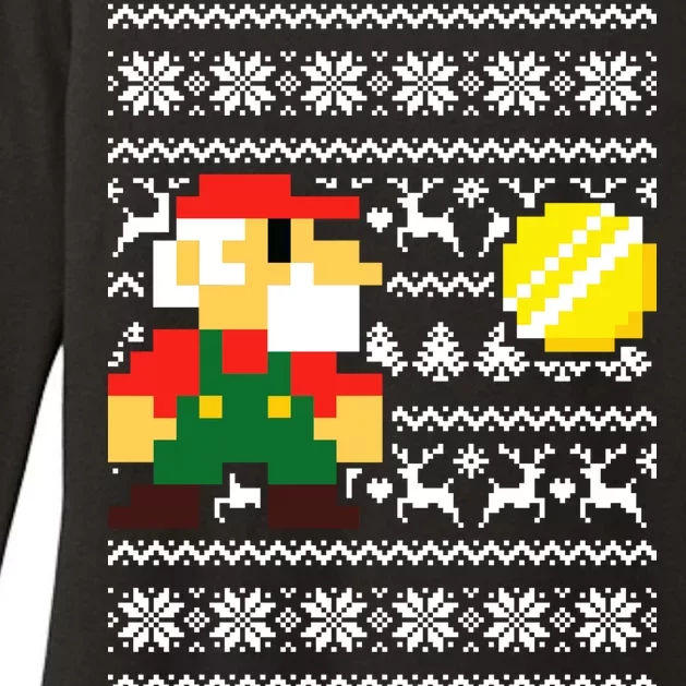 Retro Gamer Gaming Ugly Christmas Womens CVC Long Sleeve Shirt