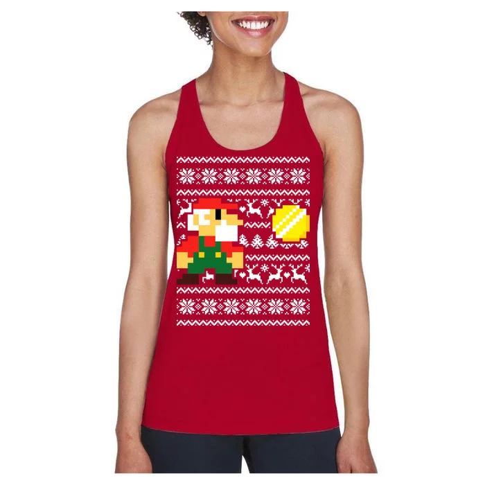 Retro Gamer Gaming Ugly Christmas Women's Racerback Tank