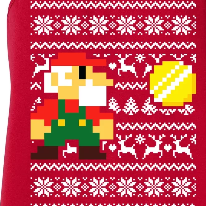 Retro Gamer Gaming Ugly Christmas Women's Racerback Tank